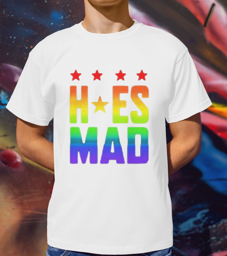 Hoes Mad Rainbow Stars Pride T-Shirt