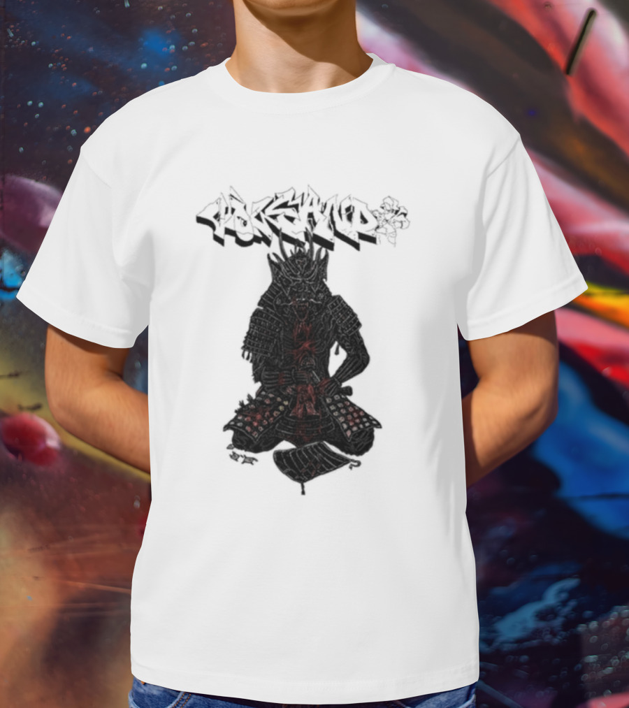 Volcano Samurai Holy Mountain Printing T-Shirt