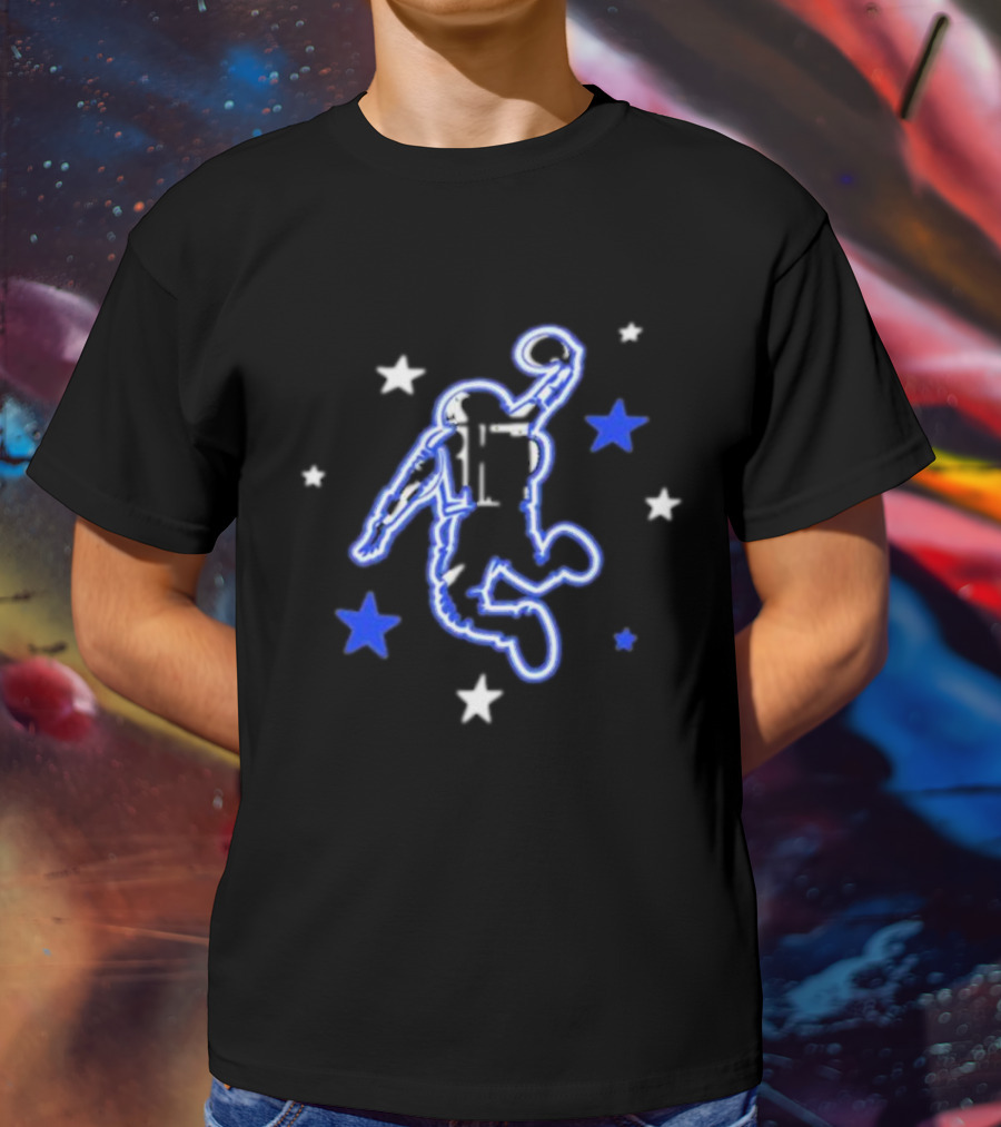 Houston Rockets Hometown Heroes Astronaut Dunk With Blue And White Stars T-Shirt