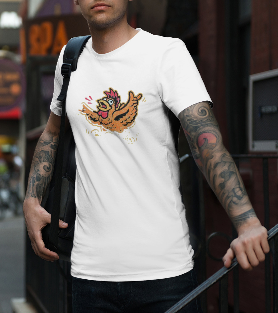 Hype-hens Primary Illustrated Cartoon Chicken T-Shirt
