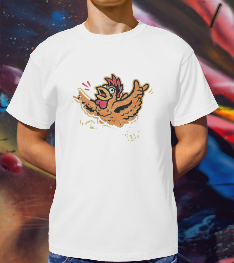 Hype-hens Primary Illustrated Cartoon Chicken T-Shirt