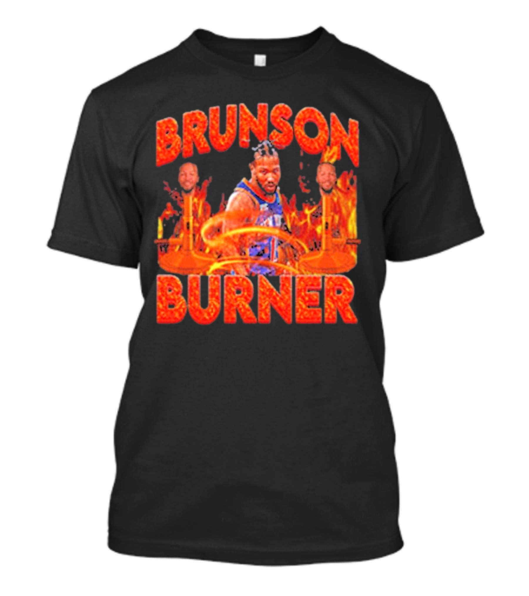 Brunson Burner Basketball Flames Iconic Player NBA T-Shirt