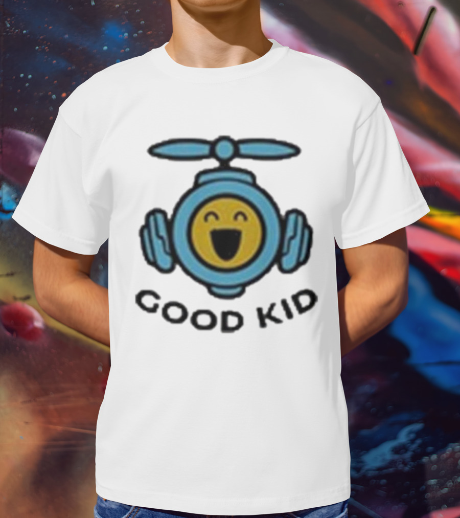 Good Kid Drone Emblem With Smiling Face T-Shirt