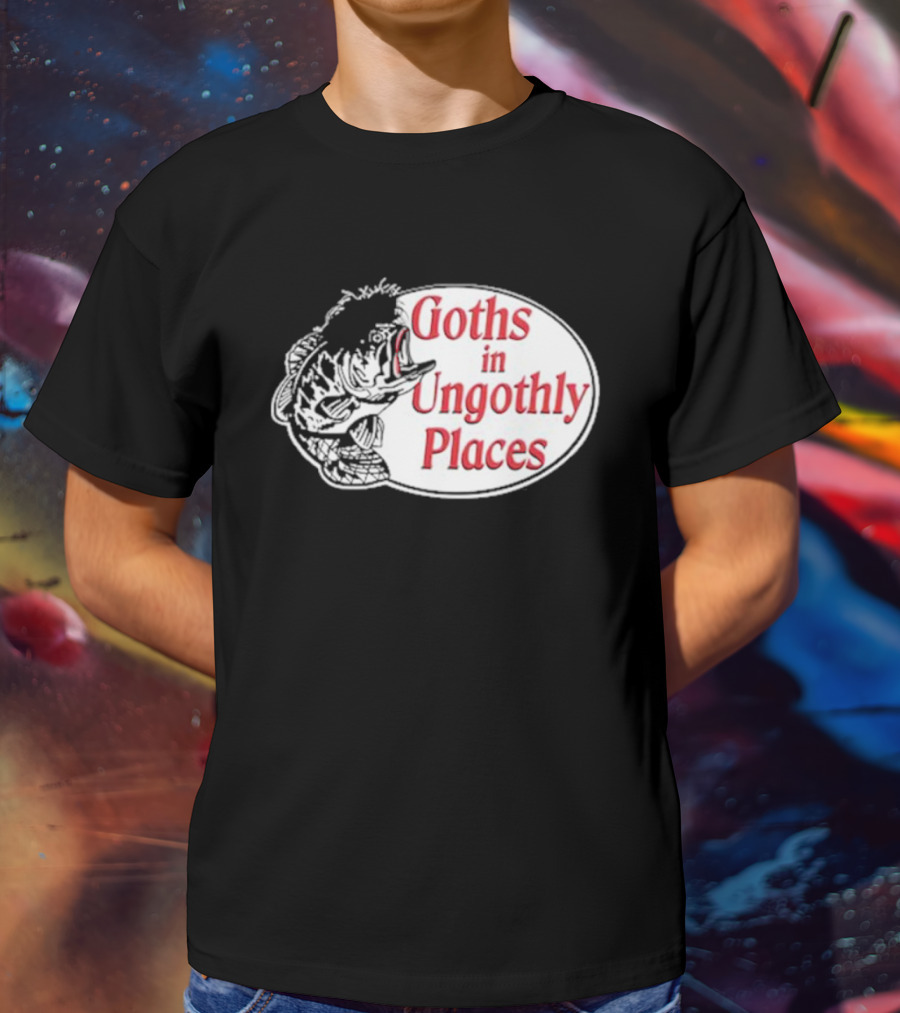 Goths In Ungothly Places Fish Emblem T-Shirt