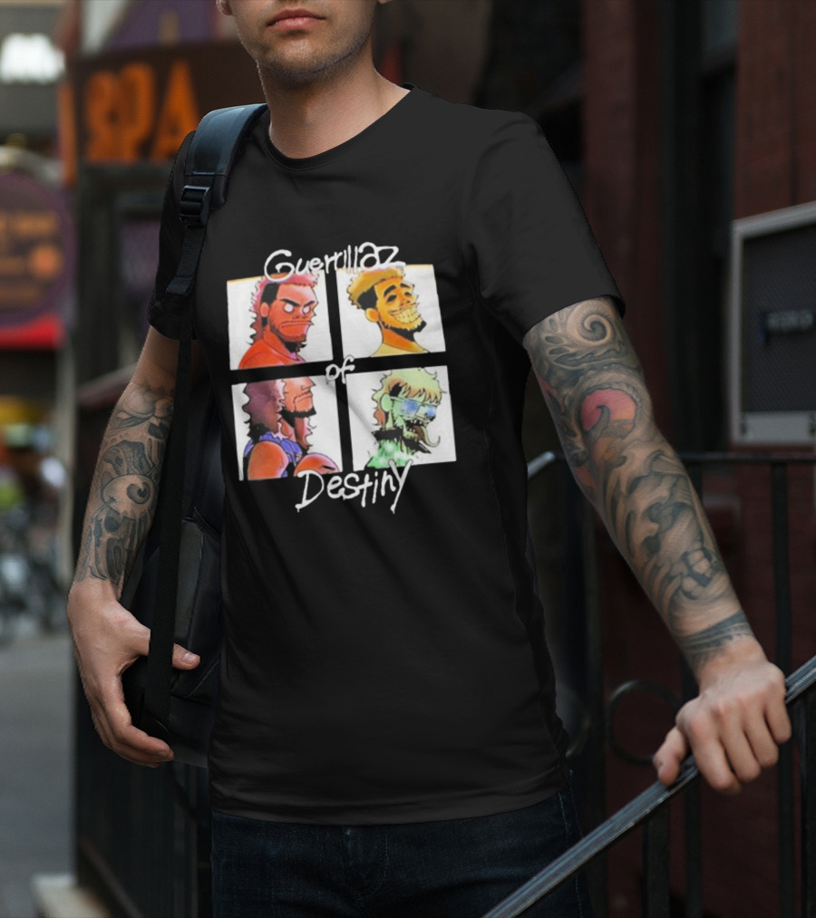 Guerrillaz Of Destiny Cartoon Quartet Pop Culture Faces T-Shirt