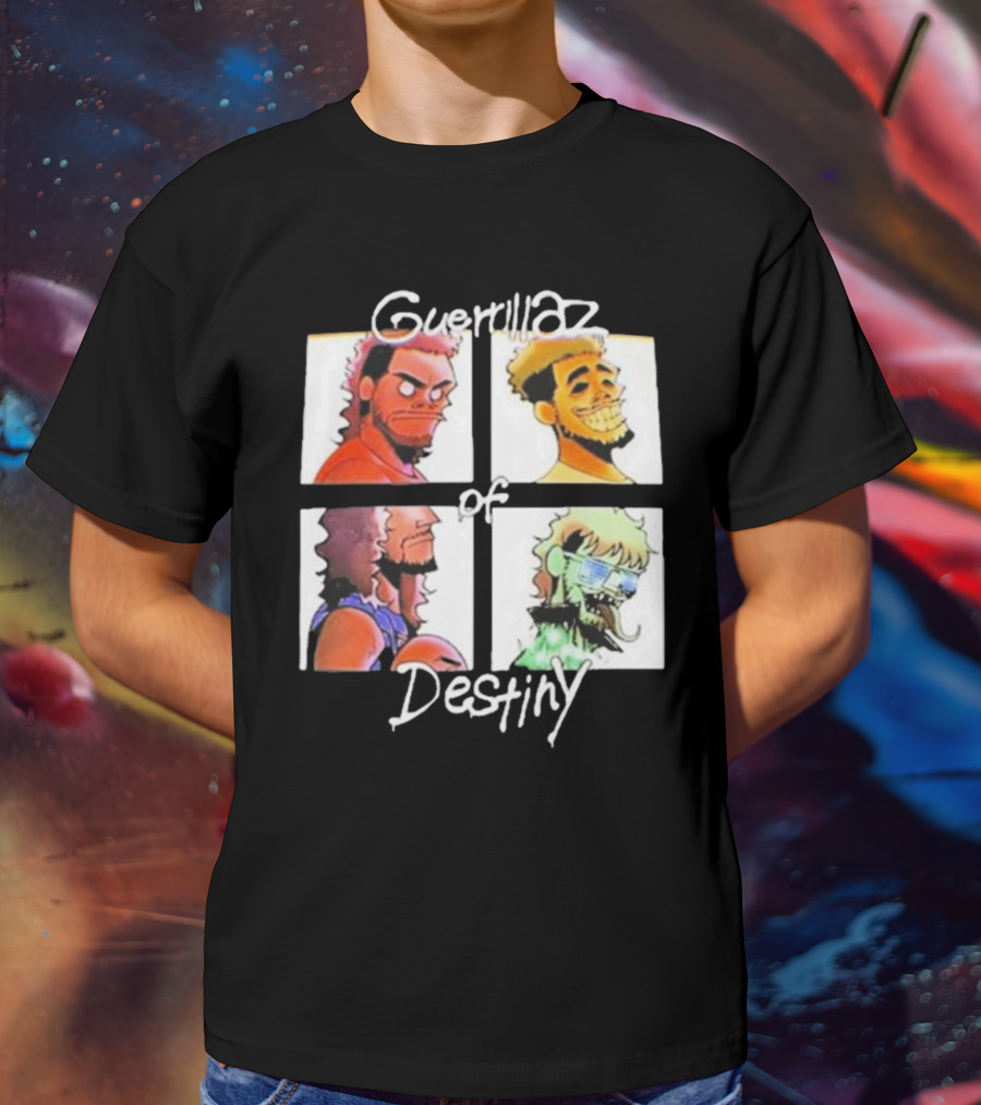 Guerrillaz Of Destiny Cartoon Quartet Pop Culture Faces T-Shirt