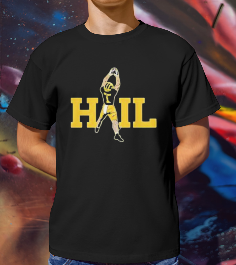 Hail Football Catch Player Number One Michigan Colors T-Shirt