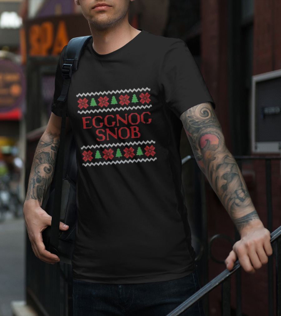 Merry Christmas Eggnog Snob Festive T-Shirt