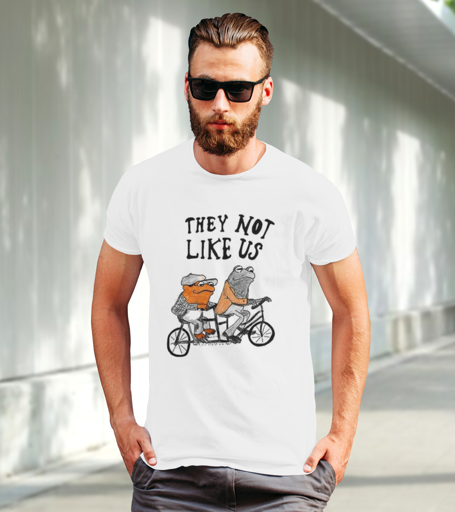 They Not Like Us Frog Riding Bike Duo T-Shirt