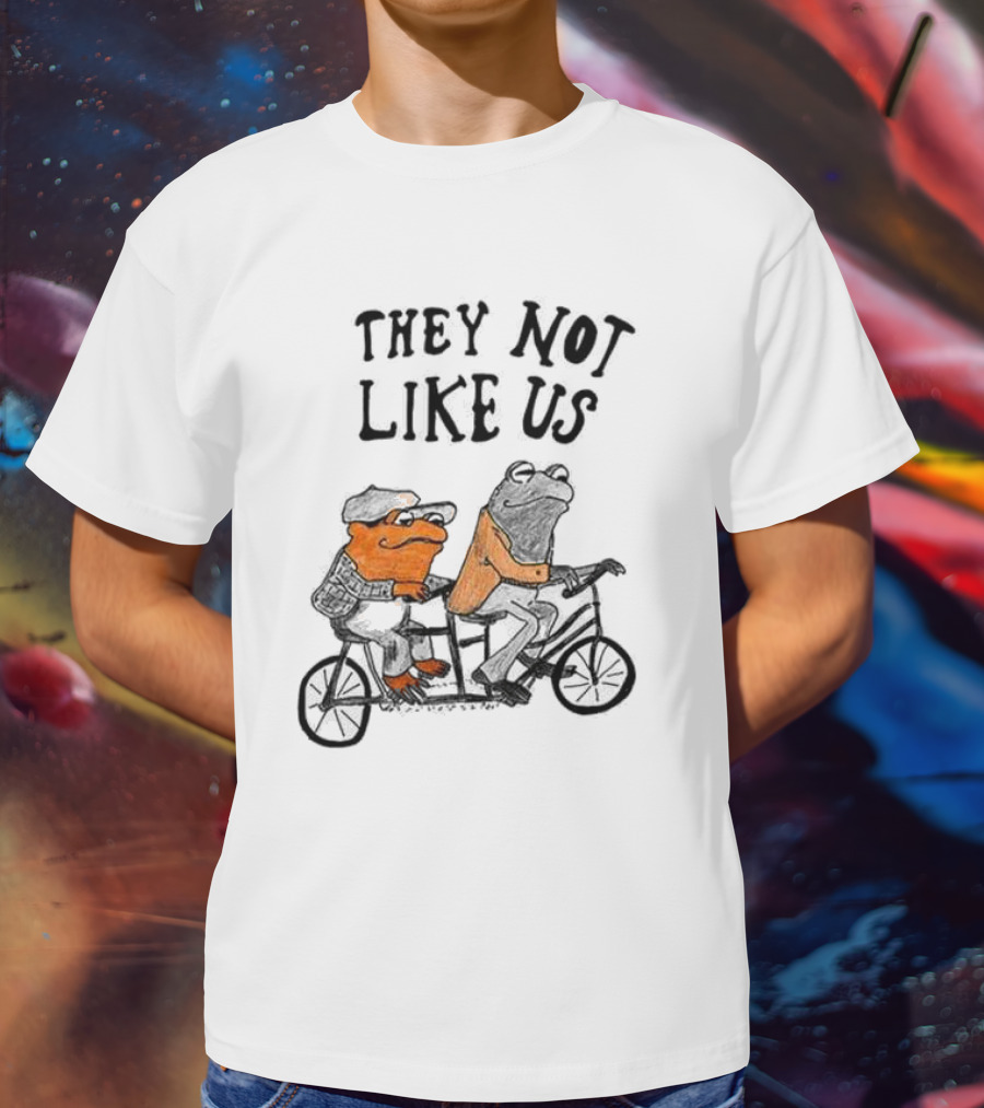 They Not Like Us Frog Riding Bike Duo T-Shirt