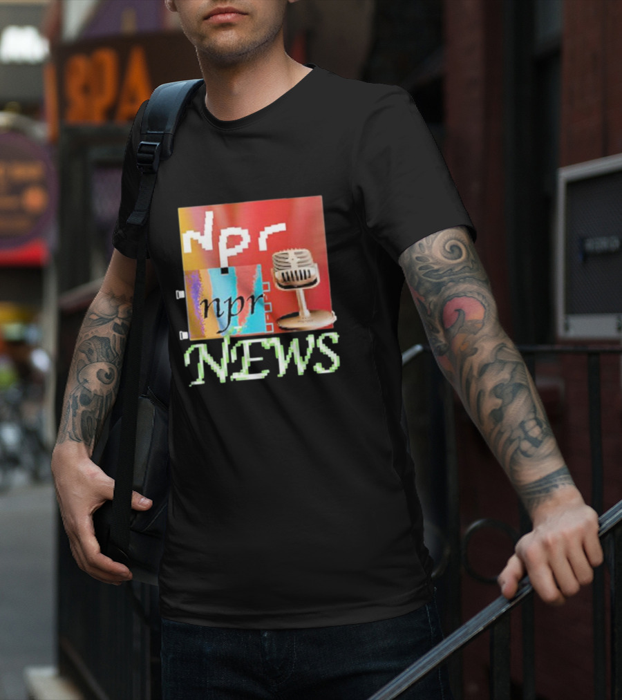 NPR News Vintage Microphone Graphic Jack Corbett TikTok T-Shirt