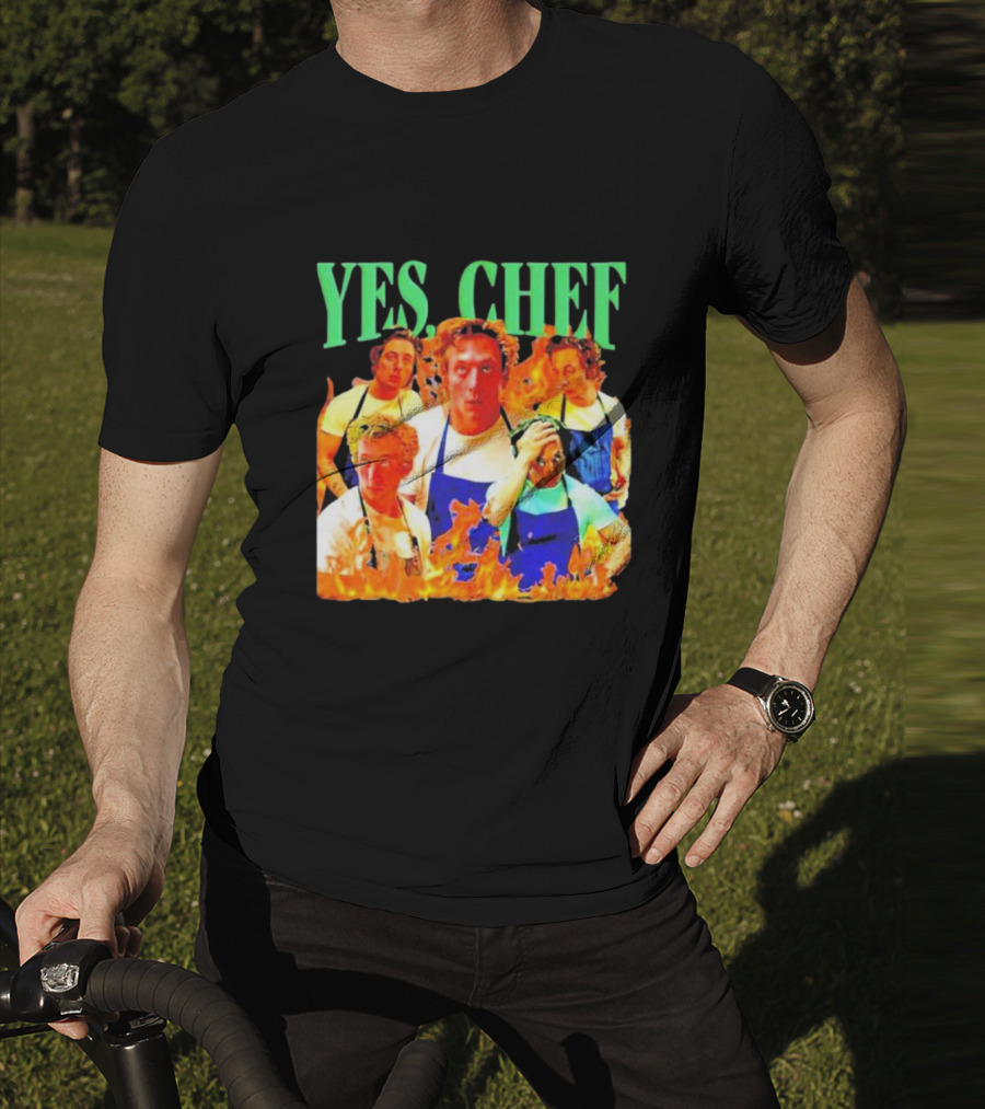 Jeremy Allen Fire Flames Yes Chef T-Shirt