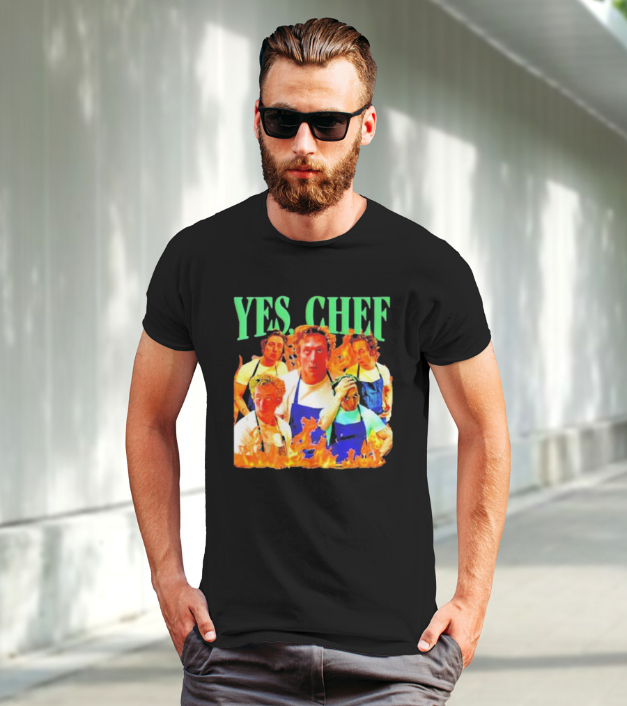 Jeremy Allen Fire Flames Yes Chef T-Shirt
