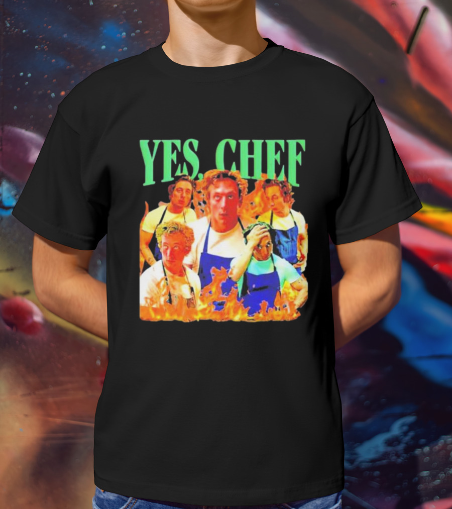 Jeremy Allen Fire Flames Yes Chef T-Shirt