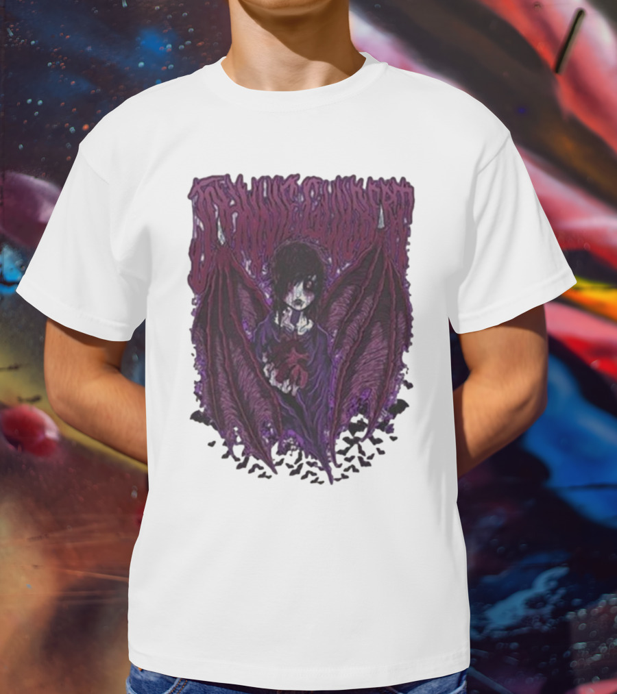 Johnnie Guilbert Vampire Dark Gothic Artwork With Wings And Heart T-Shirt