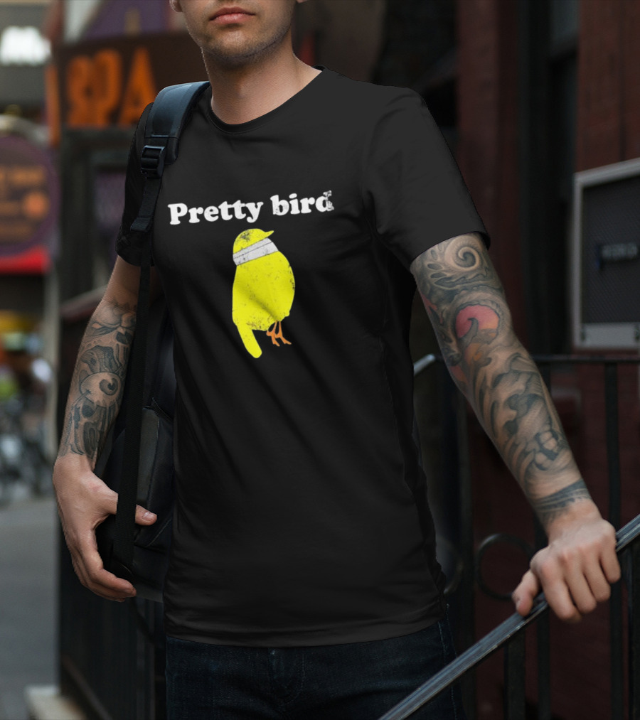 Pretty Bird Yellow Bandit Bird Retro Style Jonathan Swanson T-Shirt