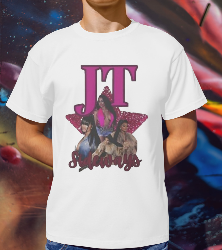 JT Sideways Star Pink Glamorous Portraits T-Shirt