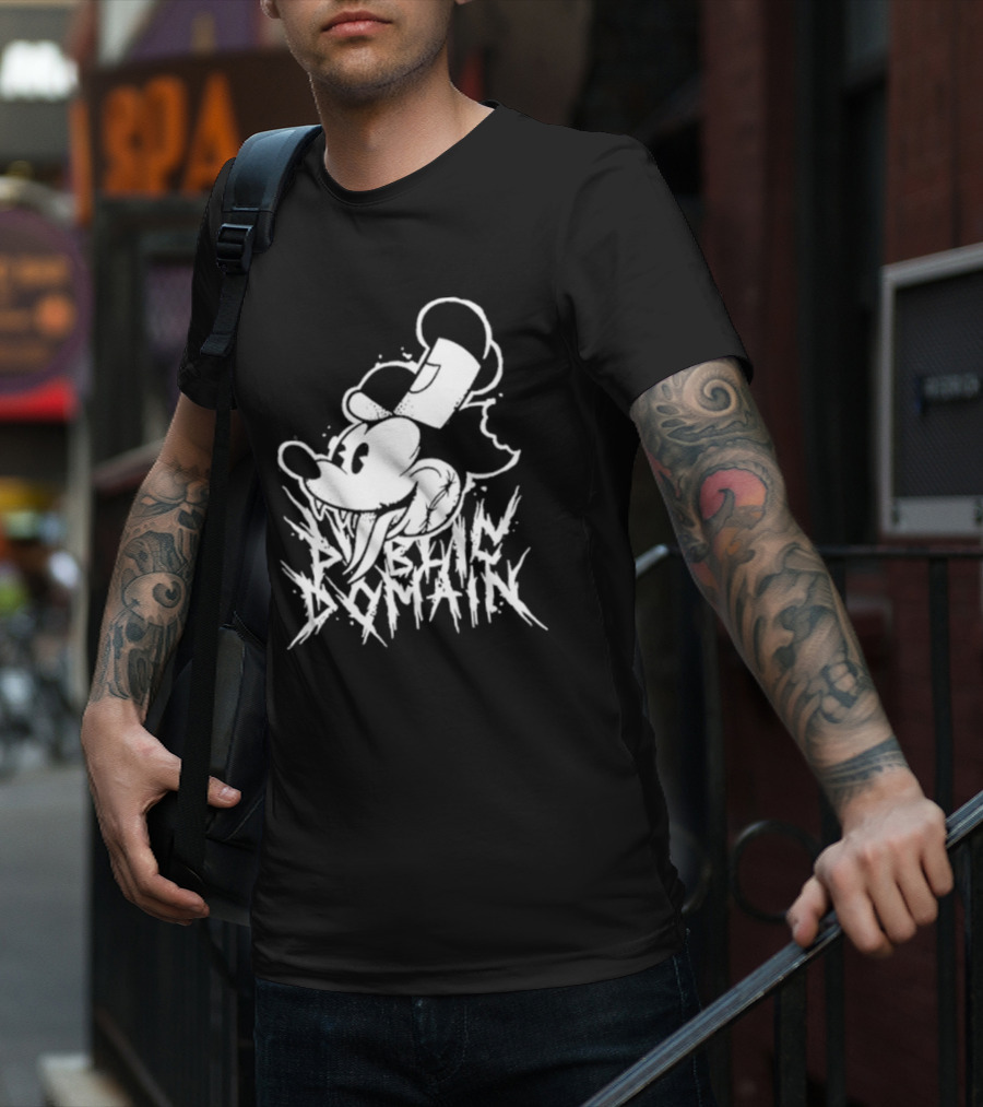 Junkyardla Mickey Mouse Public Domain Grim T-Shirt