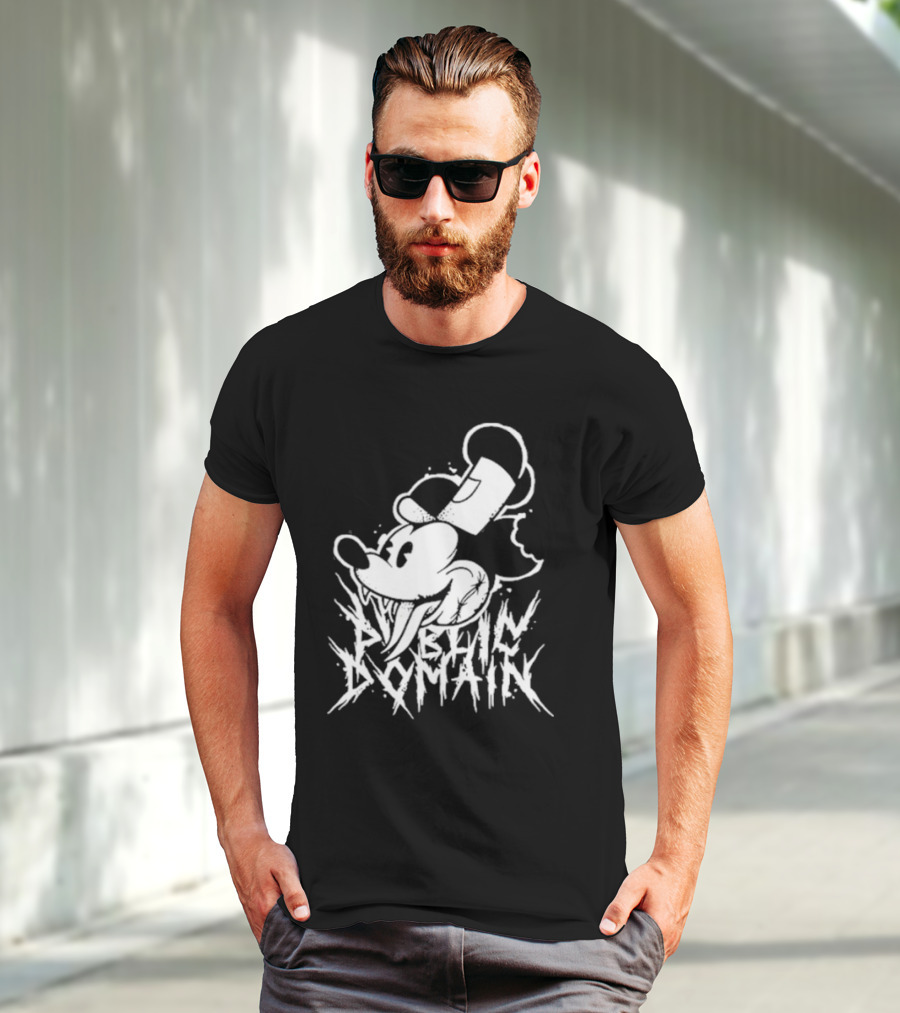 Junkyardla Mickey Mouse Public Domain Grim T-Shirt
