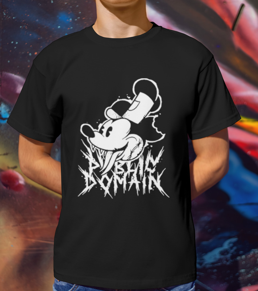 Junkyardla Mickey Mouse Public Domain Grim T-Shirt
