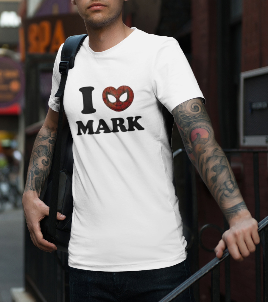I Love Mark Spider Heart Mask T-Shirt