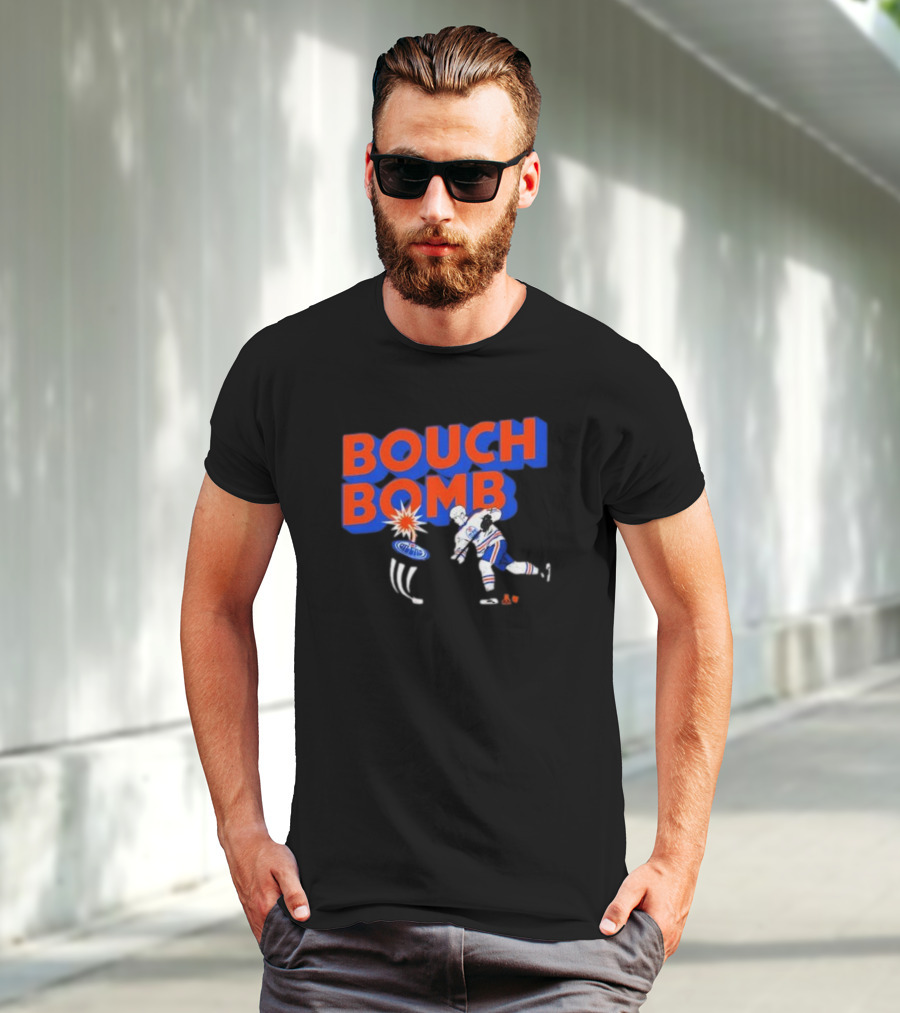 Bouch Bomb Ice District Evan Bouchard Edmonton Oilers T-Shirt