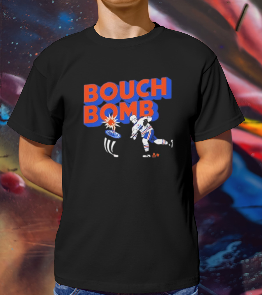 Bouch Bomb Ice District Evan Bouchard Edmonton Oilers T-Shirt