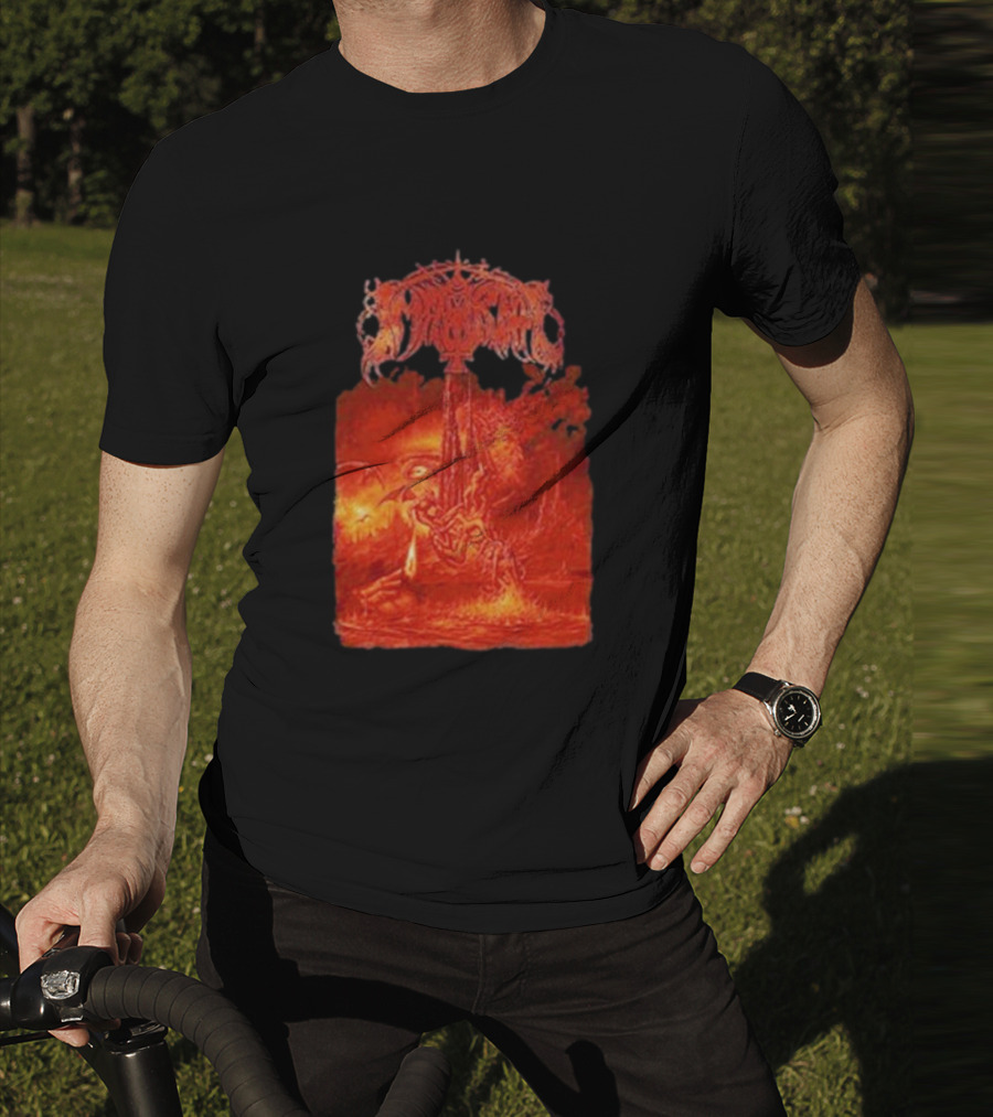 Immortal Damned In Black Fiery Red Scene T-Shirt