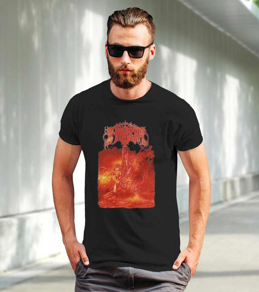 Immortal Damned In Black Fiery Red Scene T-Shirt