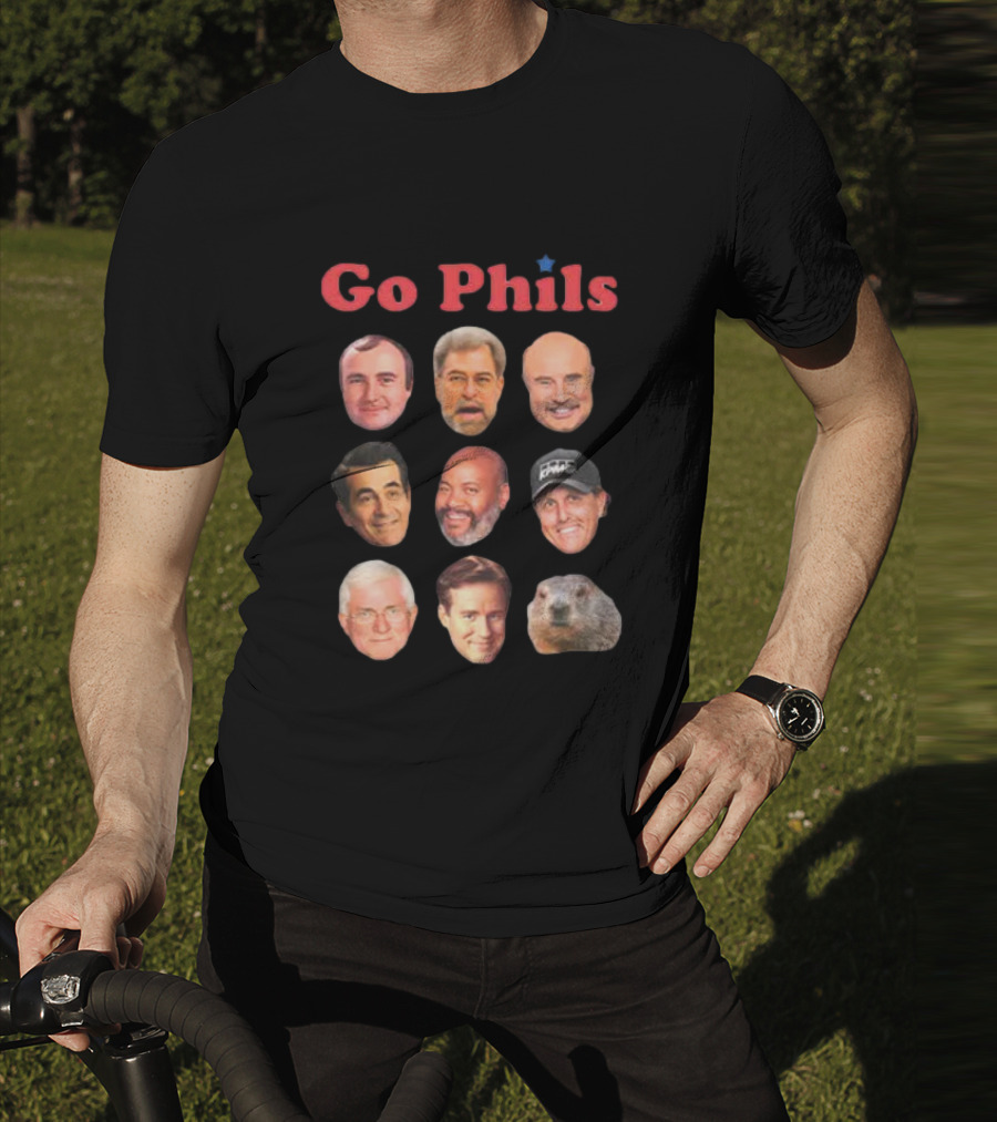 Go Phils Faces Featuring History Of Phillips Head Coaches T-Shirt