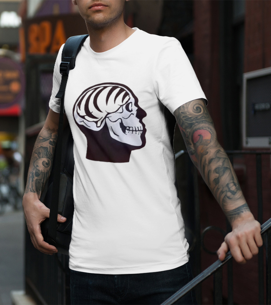 Bengal Brain Skull With Orange Highlights T-Shirt