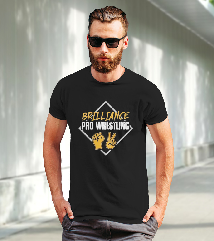 BRILLIANCE PRO WRESTLING Fist And Peace Gesture T-Shirt