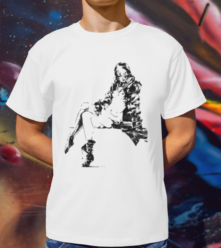 Espionagevr Store Big Sniper Mysterious Figure In Long Coat And Boots T-Shirt