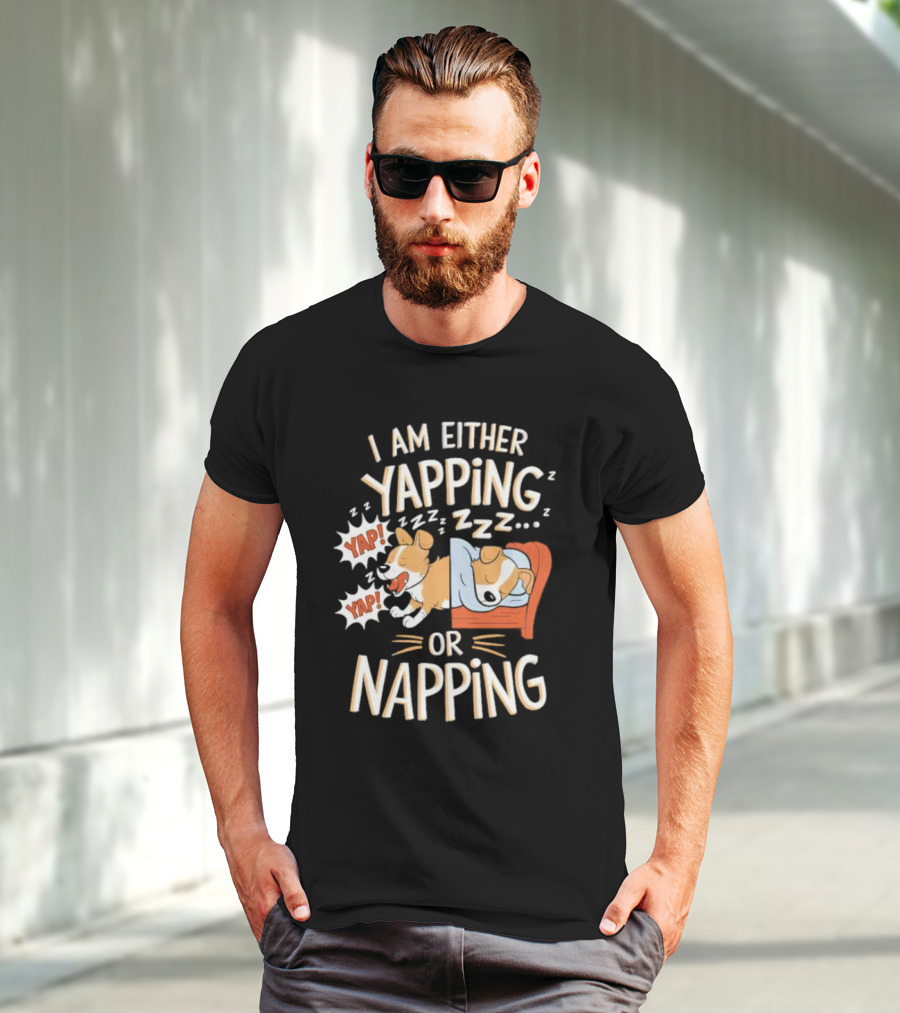 I Am Either Yapping Yap Yap Or Napping Dog Illustration Zzz T-Shirt