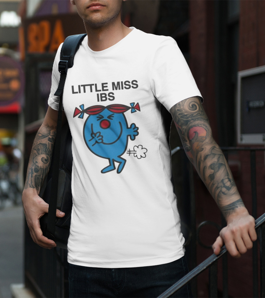 Little Miss IBS Character With Red Bows And Blue Figure T-Shirt