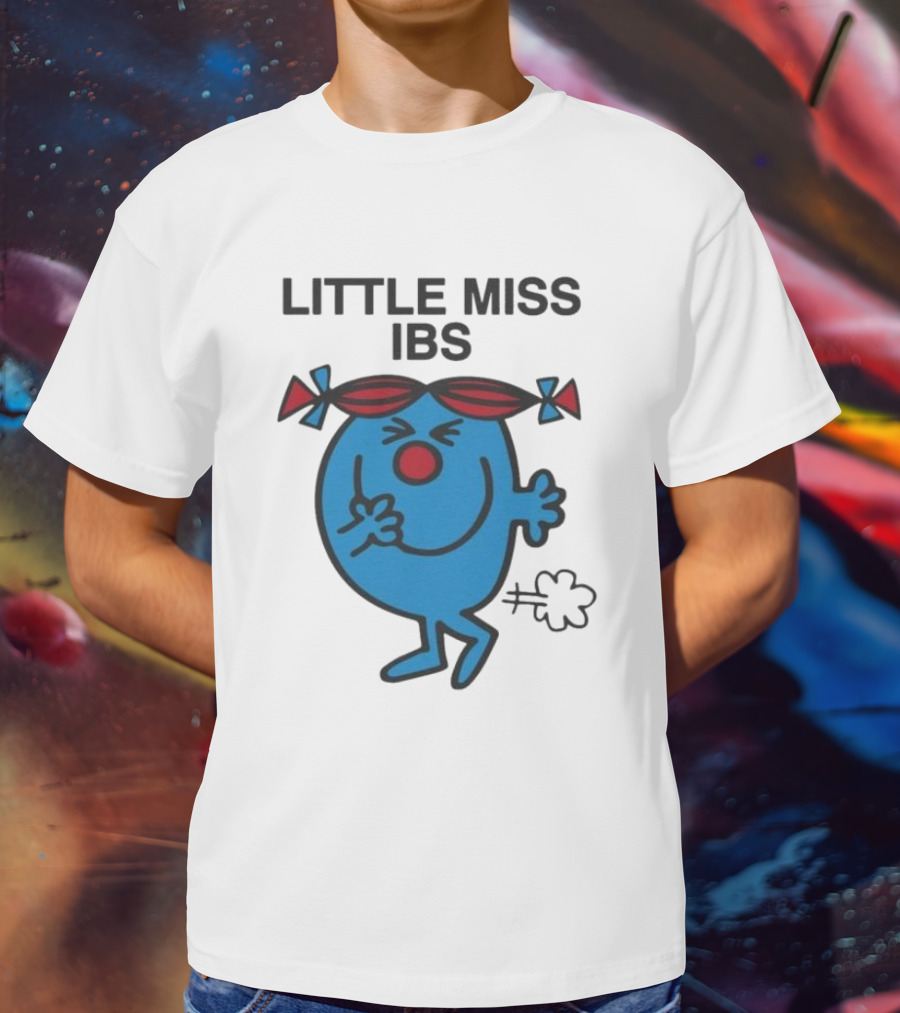 Little Miss IBS Character With Red Bows And Blue Figure T-Shirt