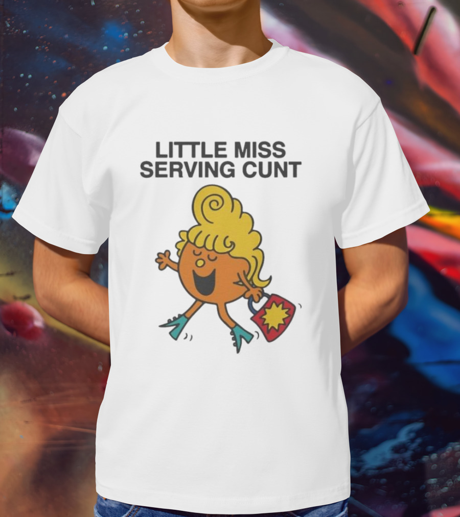 Little Miss Serving Cunt Retro Cartoon Character T-Shirt