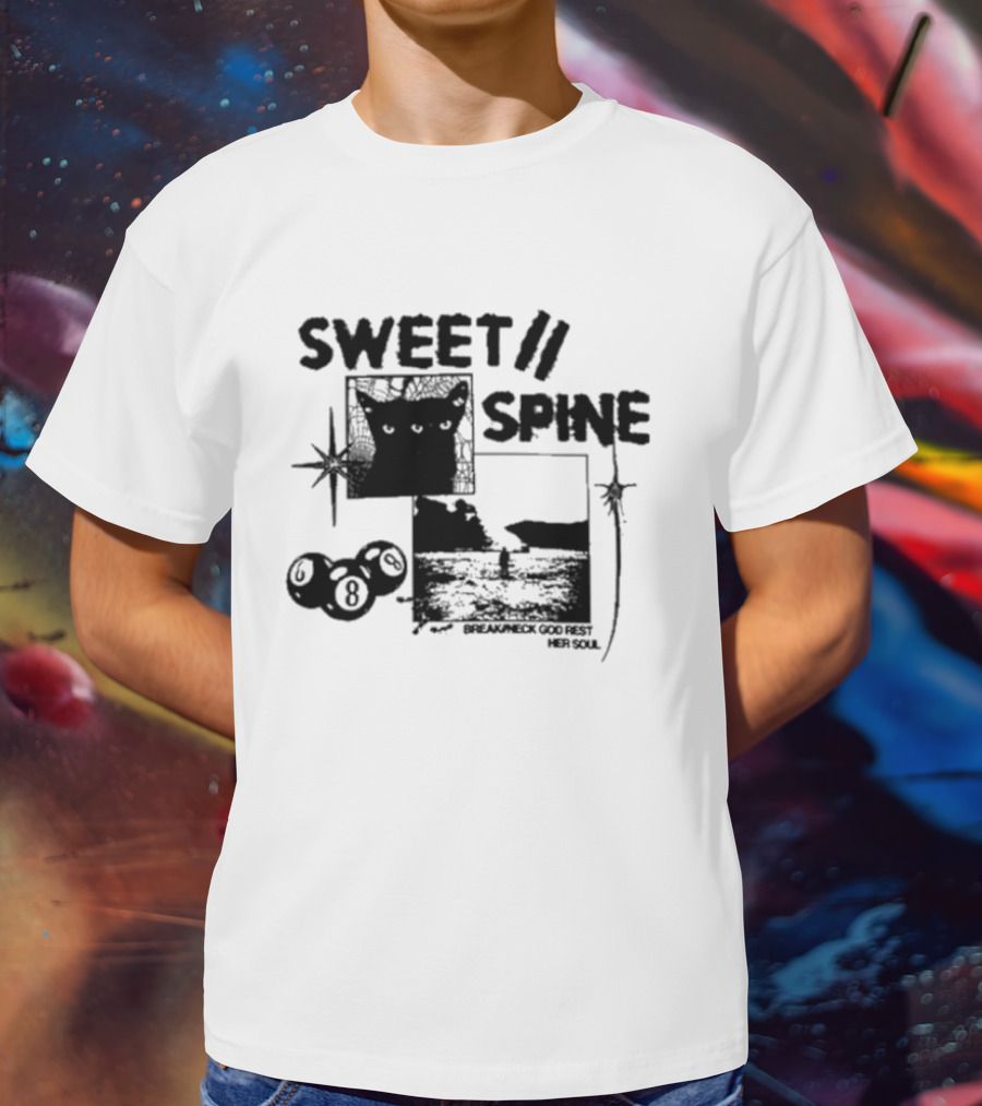 Sweet Spine Break Neck God Rest Her Soul Cat Eight Ball T-Shirt