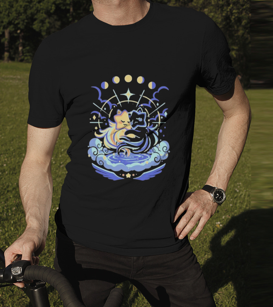 Wishing Stars Miski Celestial Phases Astral Embrace T-Shirt