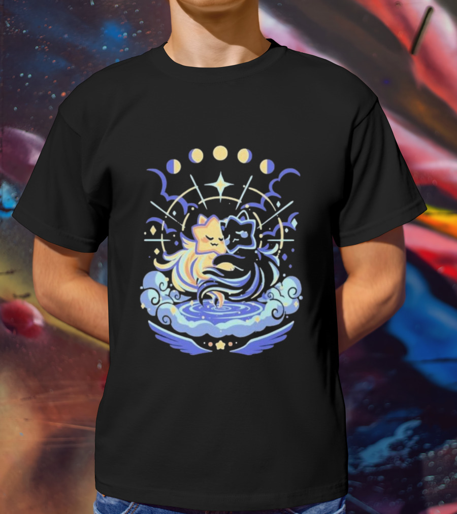 Wishing Stars Miski Celestial Phases Astral Embrace T-Shirt