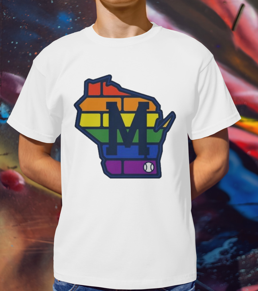 Aurora Health Care Brewers Pride Rainbow Wisconsin Baseball T-Shirt