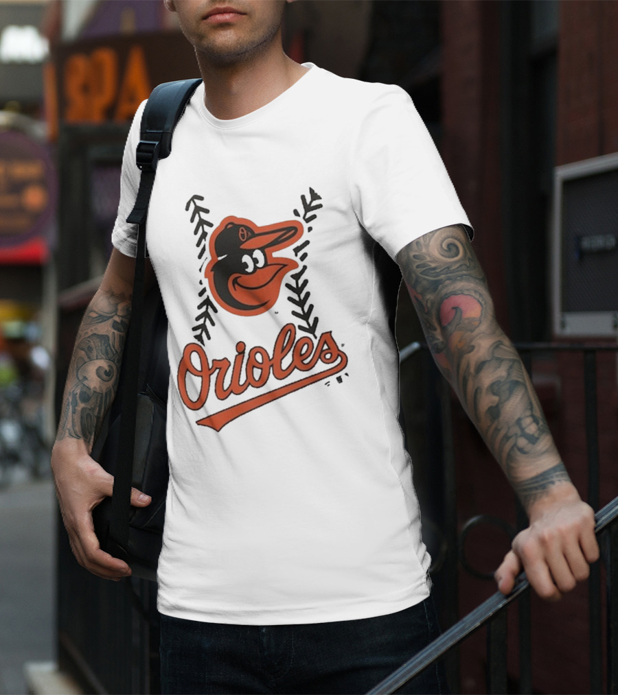 Baltimore Orioles Logo Personalized Name And Number Fastball T-Shirt
