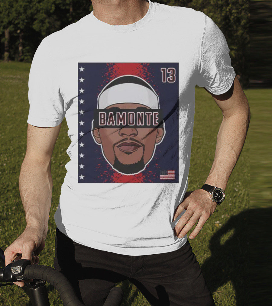 Bamonte 13 Stars And Stripes Illustration Bam Adebayo T-Shirt