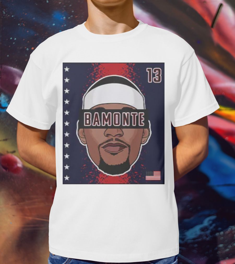 Bamonte 13 Stars And Stripes Illustration Bam Adebayo T-Shirt