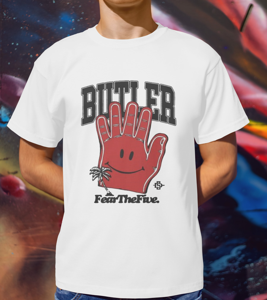 Butler Fear The Five SDSU Smiley Hand Palm Tree T-Shirt