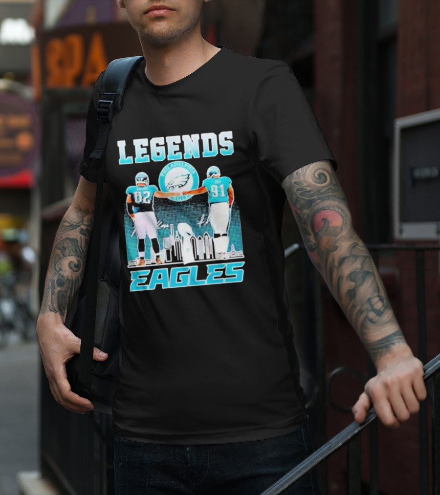 Legends Eagles 62 91 Philadelphia Football Players T-Shirt