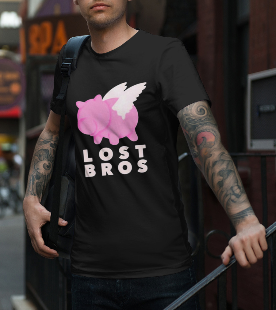 Lost Bros When Hamm Flies Pig With Wings T-Shirt