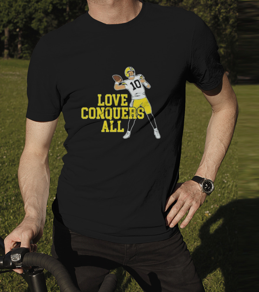 Love Conquers All Bo Nix Oregon Ducks Football Quarterback T-Shirt