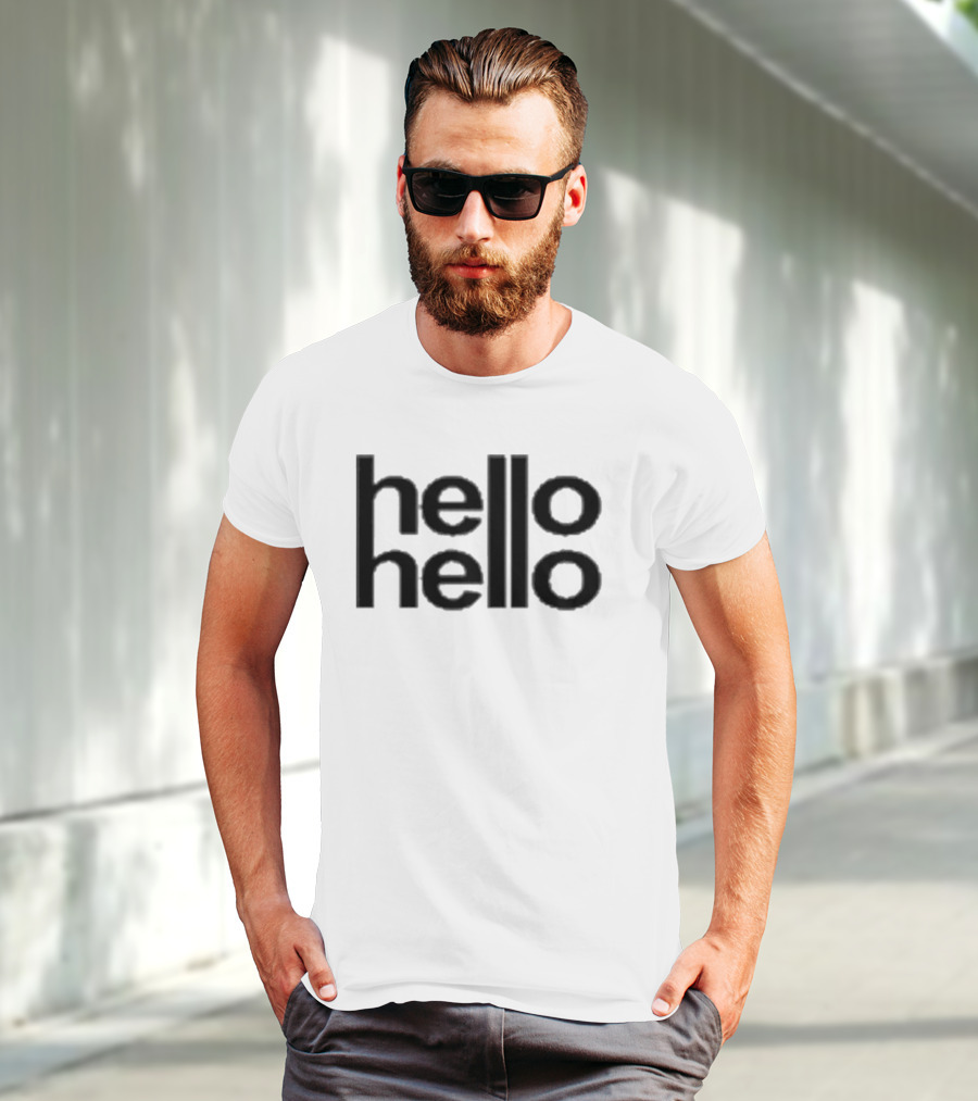 Lulu Hello Hello Black Text Minimalist T-Shirt