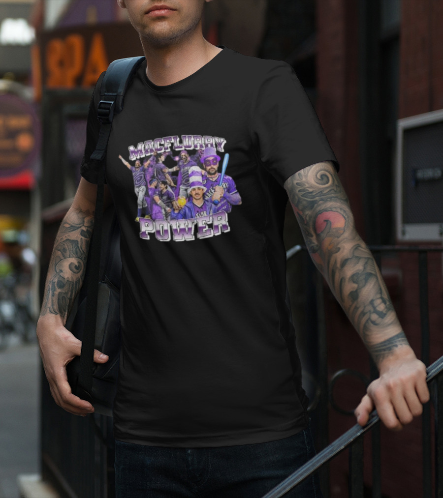 Macflurry Power 90’s Team Purple Baseball Players In Costume T-Shirt